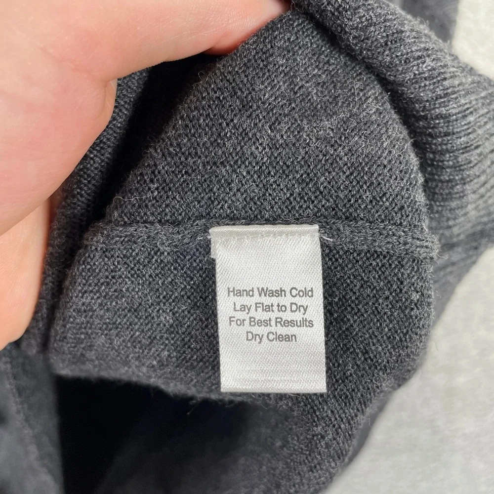 Pronto Uomo Sweater Vest Mens XL Gray Extra Fine Merino Wool V Neck Preppy